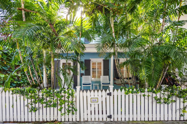 Front exterior of Brisa Azul, an Old Town Key West vacation rental with private pool and off-street parking